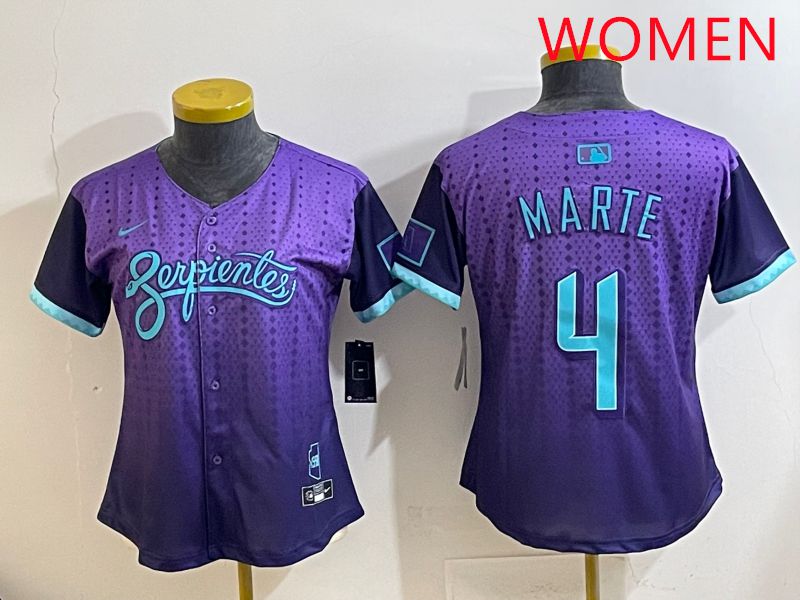 Women Arizona Diamondback 4 Marte Purple Joint Name 2025 Nike MLB Jersey style 31